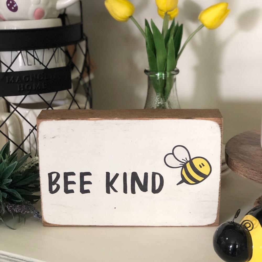 Bee Kind Wood Sign